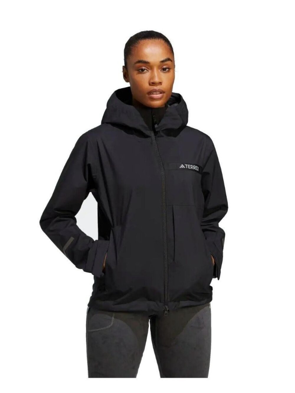 adidas Terrex Outdoor Women's Rain.rdy 2.5 Full Zip Hooded Jacket XL $160 Value